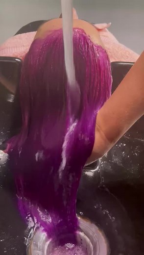 Vibrant Purple Hair Dye Application Tutorial