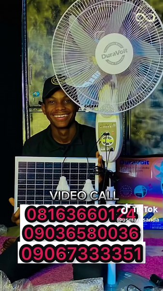 4 in 1 rechargeable standing fan with solar panel, 2 LED Bulbs, FM Radio, USB/SD for MP3 player, Bluetooth playback, Timer, Night light, USB 5V chager, Remote controller, With AC/DC auto change over #usman_sanda #usmansandapalace #rechargeablefans