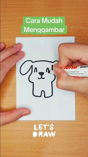 Cara Mudah Menggambar Anjing Lucu #caramenggambar #belajarmenggambar #gambar #drawing
