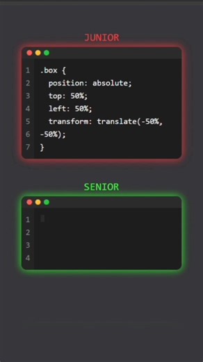 Junior vs Senior Developers 🤯 || CSS Grid Centering #web #frontend #webdevelopment #css #flexbox
