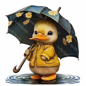 Duck With Umbrella & Rain Boots PNG Clipart,transparent Animal Print Kids Clip Art,cute Cartoon Design,diy Printable Sublimation T-shirt,mug - Etsy