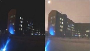 Russia, a meteor falls, the Siberian sky shines with light