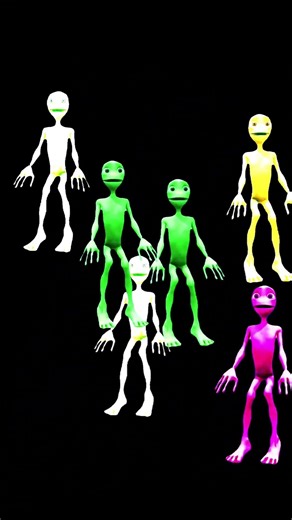 6 Aliens Dance😱 - Dame Tu😰 Cosita Megamix🫣 - 2 white, 2 green, yellow red #shorts #funny