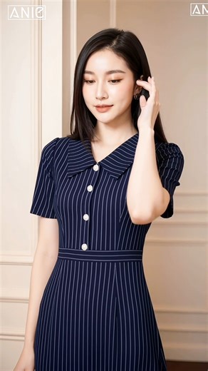 📌😘Kẻ sọc xanh đen vừa đủ điểm nhấn, vừa đủ tinh tế. Một lựa chọn “an toàn mà chất” cho các chị đẹp công sở của ANIE mặc thon dáng lại còn trẻ ra vài tuổi tự nhiên ạ💖 | ANIE