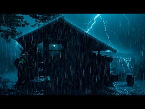 Sleep Deeply in 3 Minutes with Heavy Showers & Fierce Thunder Sounds on Tin Roof at Night