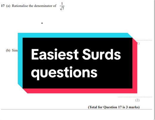 Easiest Surds Questions for GCSE Success
