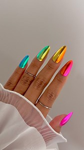 25K views · 2.2K reactions | Easy Rainbow Chrome Nails ✨濾 Comment...