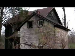 Amazing abandoned farm with old car, well, barn and house along Interstate in Pennsylvania