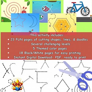 Preschool Scissor Practice: 23 Cutting Pages (digital Download) - Etsy UK