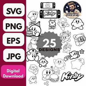 Kirby SVG Bundle, Cute Kirby Svg Files, Kirby Star Ball Face SVG, Nintendo Gamer Clipart, Kirby Png, Kirby Svg, Cricut Sublimation, Cosplay - Etsy Canada