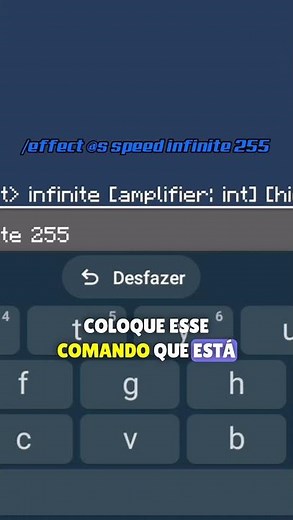 como ter velocidade infinita no Minecraft