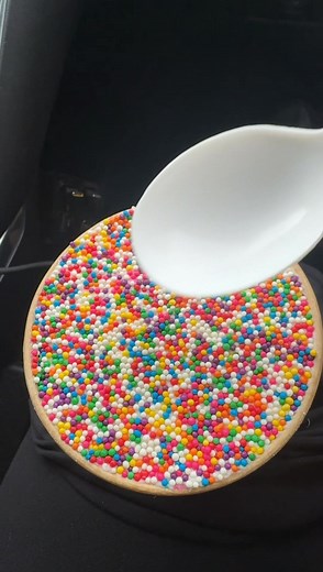 Satisfying Dot Cake with Sprinkles: Trendy Dessert Visual