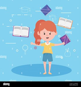 Avatar woman design, learning online download reading electronic library technology digital and education theme Vector illustration Stock Vector Image & Art - Alamy