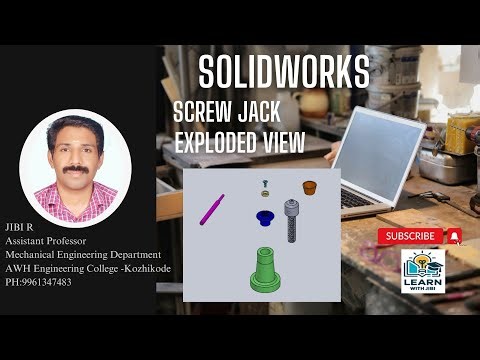 SolidWorks -Solid Modeling -Screw Jack- Exploded View