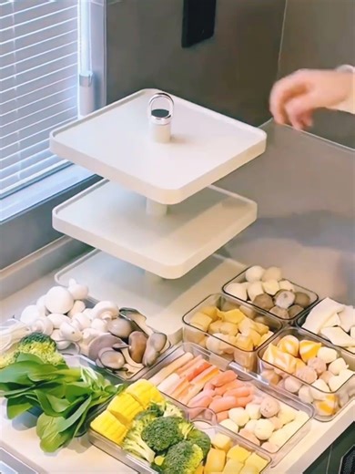 3-Tier Rotating Prep Plate — Hot Pot Made Easy! 🍲 #shorts