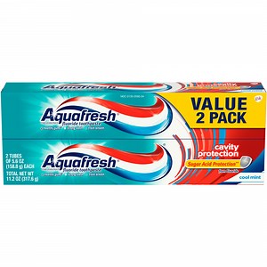 Aquafresh Cavity Protection Fluoride Toothpaste, Cool Mint, 5.6 ounce Twinpack (two 5.6oz tubes) - Walmart.com