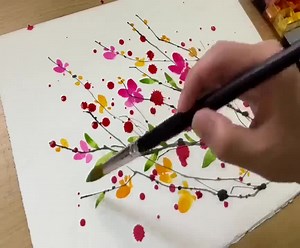 Splatter Painting Technique / Easy & Simple Painting | Painting Skills