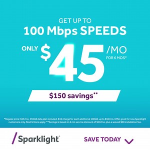 More speed. More reliability. More value. Get fast Internet from Sparklight with FREE installation—a $150 savings! ✨ | Sparklight
