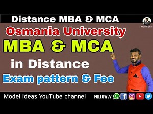 Distance MBA & MCA in Osmania University |Open MBA||PGRR Center for Distance education||Model Ideas|
