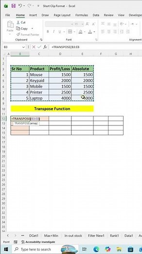 Transpose Function in Excel | Change Rows to Columns in Seconds