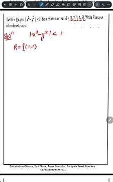 Relation and function | Class 12th | Sachin | Calculation Classes |