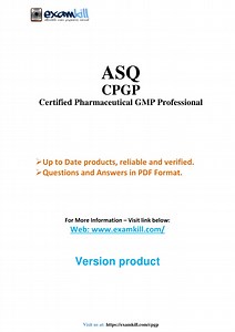 CPGP GMP Professional Exam 2024 Questions PDF by ExamKill - SlideServe