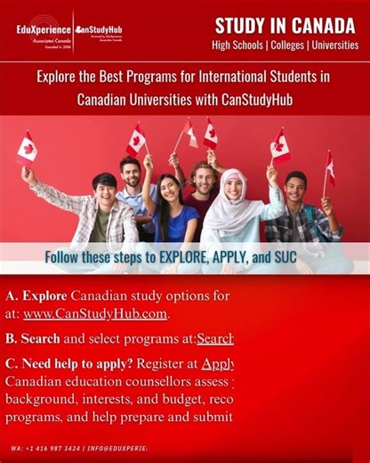Planning to Study in Canada? Explore some great programs of study at Canadian Universities.