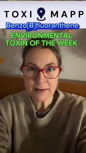 Toxin of the week number 10, brought to you by taximap.com, decoding pollutants in the world around us, one molecule at a time. Benzo[b]fluoranthene is a high-impact polycyclic aromatic hydrocarbon that forms when stuff burns: think: • Vehicle exhaust — especially from diesel • Industrial and power plant emissions • Wildfire smoke that drifts thousands of miles • Residential wood-burning and backyard fire pits • Asphalt production and fresh road surfaces • Urban air pollution and road dust • Tir