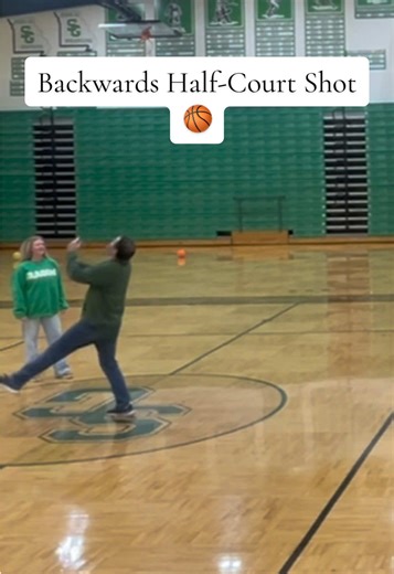 Backwards Half-Court Shot Challenge
