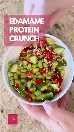 Edamame Salad = Protein Crunch in 15s 🫛✨ (Vegan + GF | No Onion/Garlic)