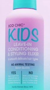 Eco Chic KIDs Hair Smoothing & Detangling - Kids Detangler for Tangles & Knots, Salon-Quality, Natural Botanical Ingredients, Vegan, Gentle on Hair - 8 Fl Oz