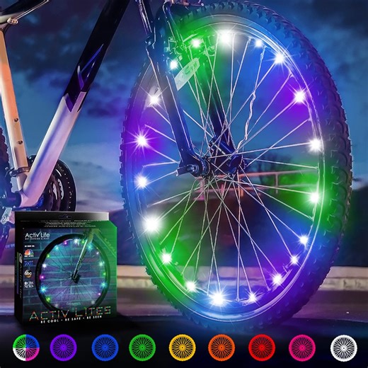 Activ Life Bike Wheel Lights (1 Tire, Pastel) Best Spring Break Essentials & Beach Vacation Must Haves; Cool Family Fun, Birthdayday Presents