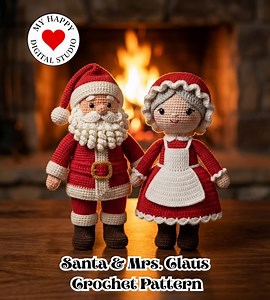 Jolly Santa & Mrs. Claus - Crochet Pattern Bundle - Etsy