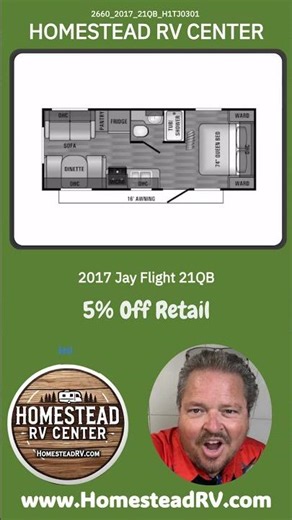 2017 Jayco Jay Flight 21QB Travel Trailer - Unit: 2660 www.homesteadrv.com