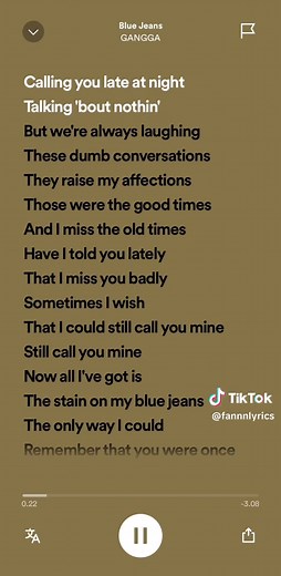 Blue Jeans - GANGGA: Lirik dan Arti