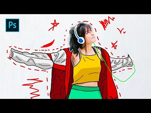 How to Create Vector Art without Pen Tool | Photoshop Tutorial | Cartoon Effect