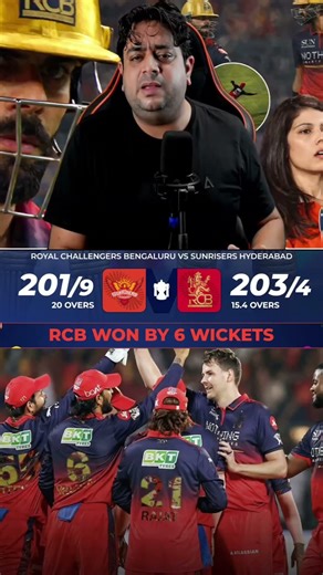 RCB, 202 target chased down in just 15.4 overs.🥶 🔥#rcbvssrh #ipl #rcb #viratkohli #t20cricket