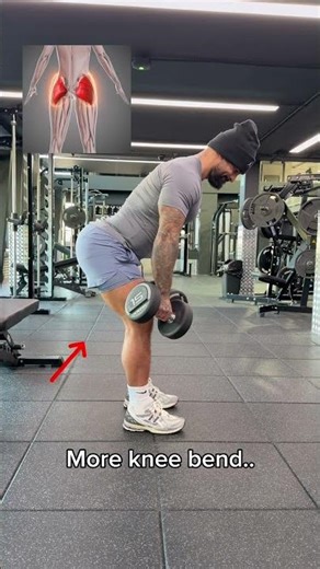 Easy RDL demo on how to put more emphasis on hamstrings and glutes #glutesworkout