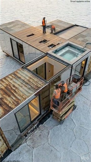 3 Rusted Containers ➔ Luxury Mirror House! 😱✨ #shorts