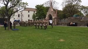 Her Majesty's Royal Marines Band drummers doing their stuff. | BBC Radio Orkney