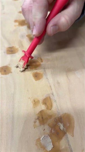 Filling in imperfections like wormholes with a mixture of wood glue and sawdust.