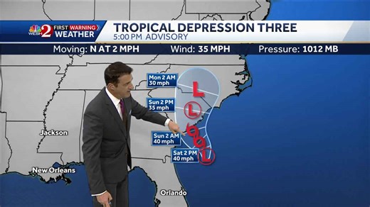 Tropical Depression Three forms off coast of southeastern US