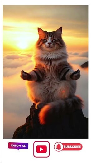 AI Cinematic Sunrise Cat 🐱🌄 | The Mountain of Peace