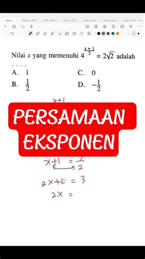 Latihan persamaan eksponen #math #matematika #persamaaneksponen #fyp