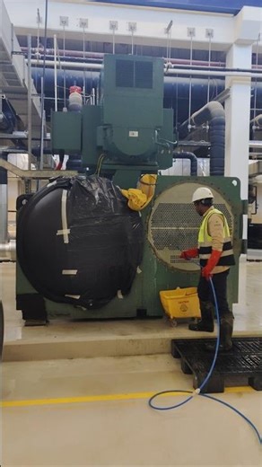 #APM Chiller condenser tube cleaning.