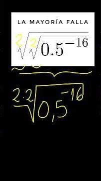 Cálculo directo de √√0,5^-16 #radicación