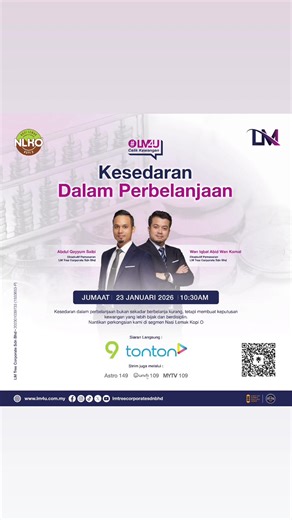 SYUKUR ALHAMDULILLAH LMTC MASUK TV 9 LAGI ‼️🔥 Harini 23/1/2026 jam 10:30am ⏰ LM TREE CORPORATE SDN BHD akan bersiaran secara lansung bersama rancangan NASI LEMAK KOPI O di TV9 koranggg 📺9️⃣ TOLONG REPOST RAMAI2 POSTING NIE BAGI SEMUA ORANG NAMPK SUPAYA SEMUA ORANG TAHU FIZA BOLEH BANTU ANDA YANG MANA TENGAH ADA MASAALAH HIGH KOMITMEN! SAA! LEGAL! BLACKLIST! AKPK! MONEY LENDER!!!! #tolongviralkan #fyp #semogafyp #semogamasukfyp #bismillahfyp