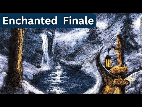 Needle Felt Painting | Moonlit Winter Path to the Castle – Enchanted Forest Finale