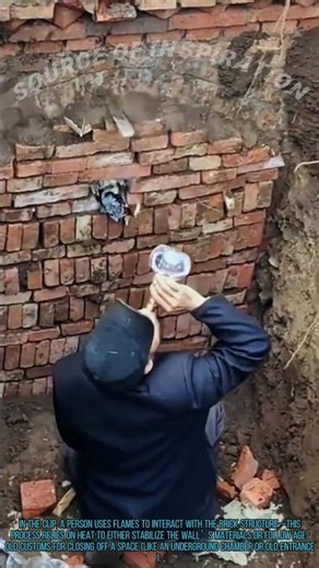 Traditional Brick Wall Sealing With Fire