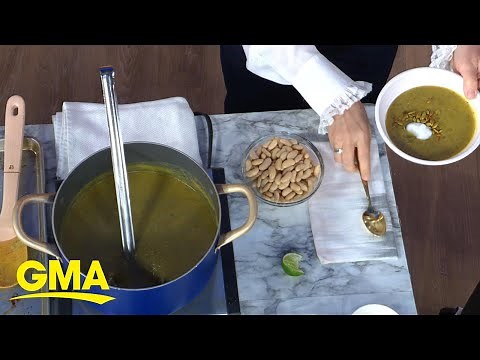 Make Drew Barrymore’s roasted poblano and tomatillo soup l GMA